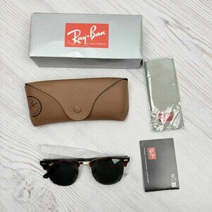 Share Ray-Ban RB3016 Clubmaster Sunglasses Red Havana w/ G-15 Green Polarized
